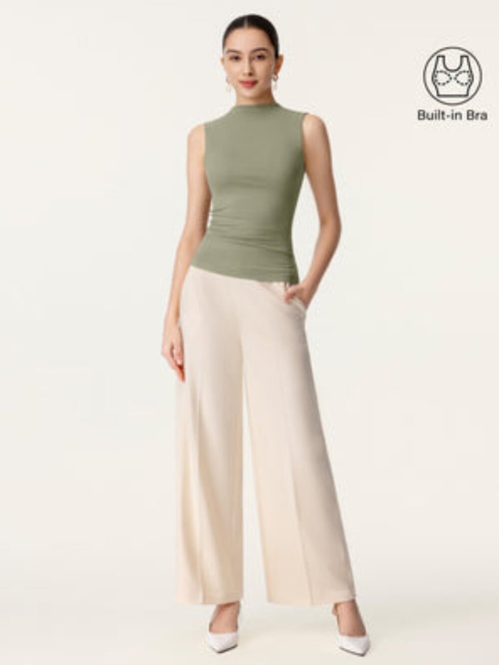 Mockneck New Airy Bra Tank - Tate Olive / 2XL